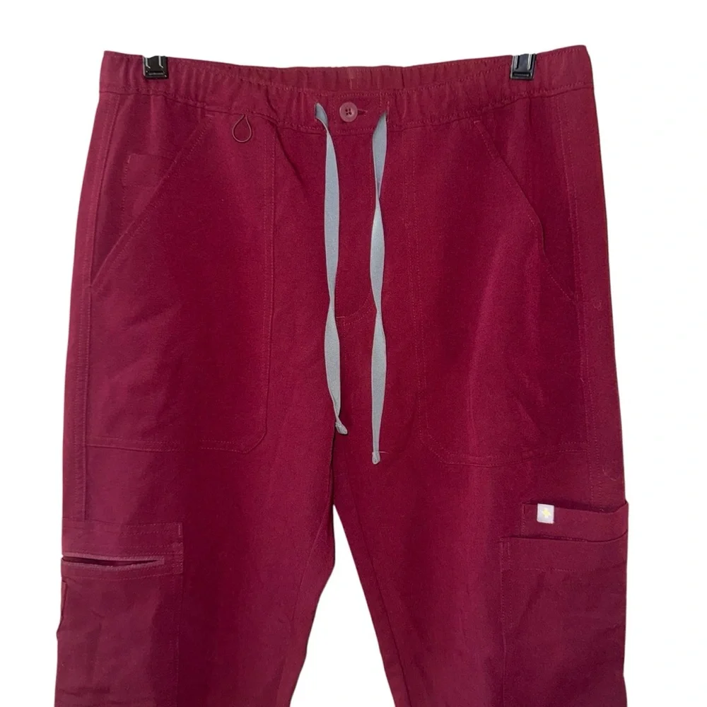Figs Cairo Cargo Scrub Pants Burgundy Sz Small Short Unisex pockets TM3001S